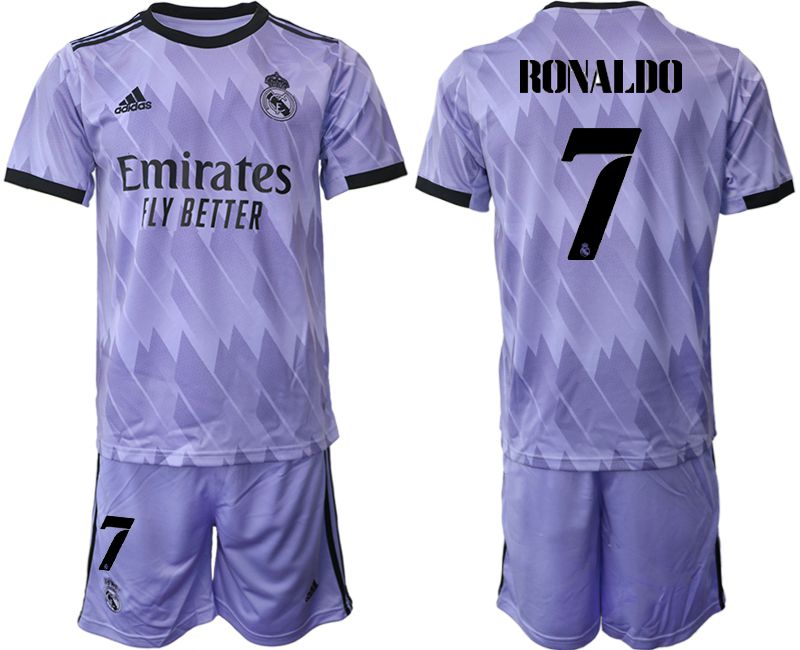 Men 2022-2023 Club Real Madrid away purple 7 Soccer Jersey2